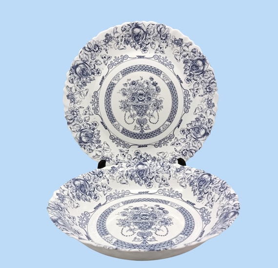 2 ARCOPAL French opaline DISHES HONORINE pattern