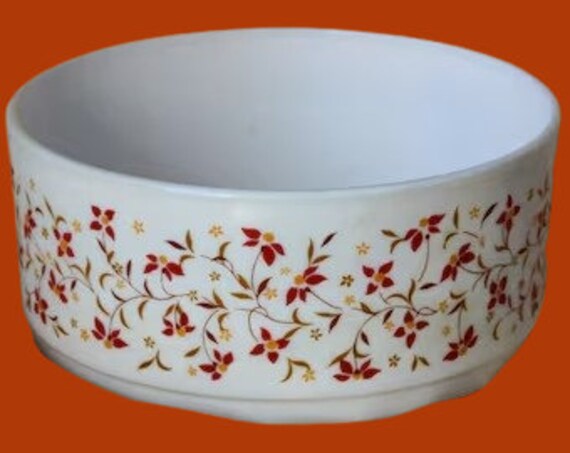 3 Saladiers Arcopal Vintage décor Fleurs Orange / Jaune