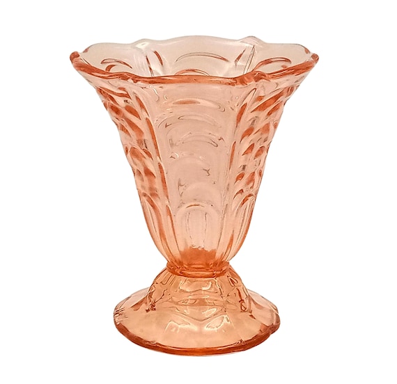 Pretty flared Art Deco style VASE, in transparent pink glass.