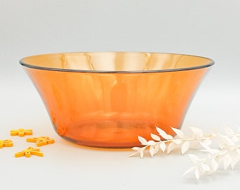 DURALEX SALAD DISH in vintage amber glass France