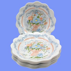 9 Arcopal France opaline hollow PLATES, flower basket