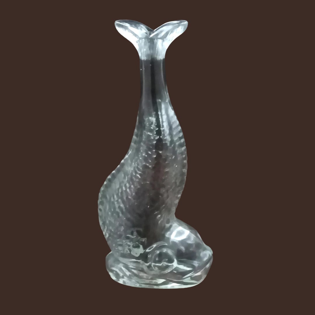 CARAFFA/VASO Pesce, Bottiglia a forma di carpa 1970 Italia