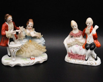 Petites FIGURINES en porcelaine vintage, statuette porcelaine, musicien