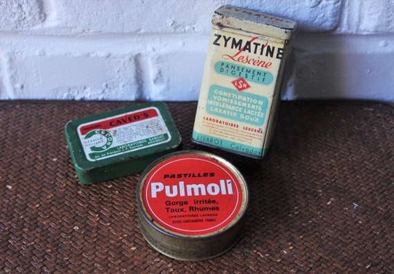3 French vintage medicinal tins