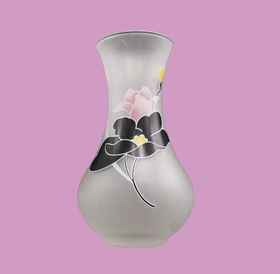 VASE Anaïs retro chic, opaque white pink molded glass