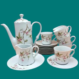 White porcelain coffee service Bareuther Waldassen Bavaria Germany