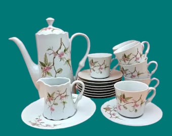 White porcelain coffee service Bareuther Waldassen Bavaria Germany