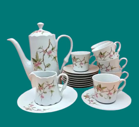 White porcelain coffee service Bareuther Waldassen Bavaria Germany