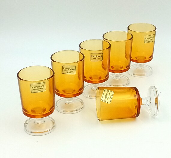 6 4 cl amber liqueur GLASSES with luminarc suede model