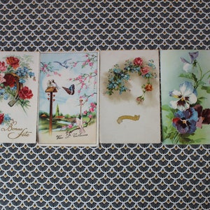 Lotto di 6 vecchie cartoline di vacanze (Santa Caterina, San Nicola, ecc.) degli anni '50/'60, fiori (CP11)