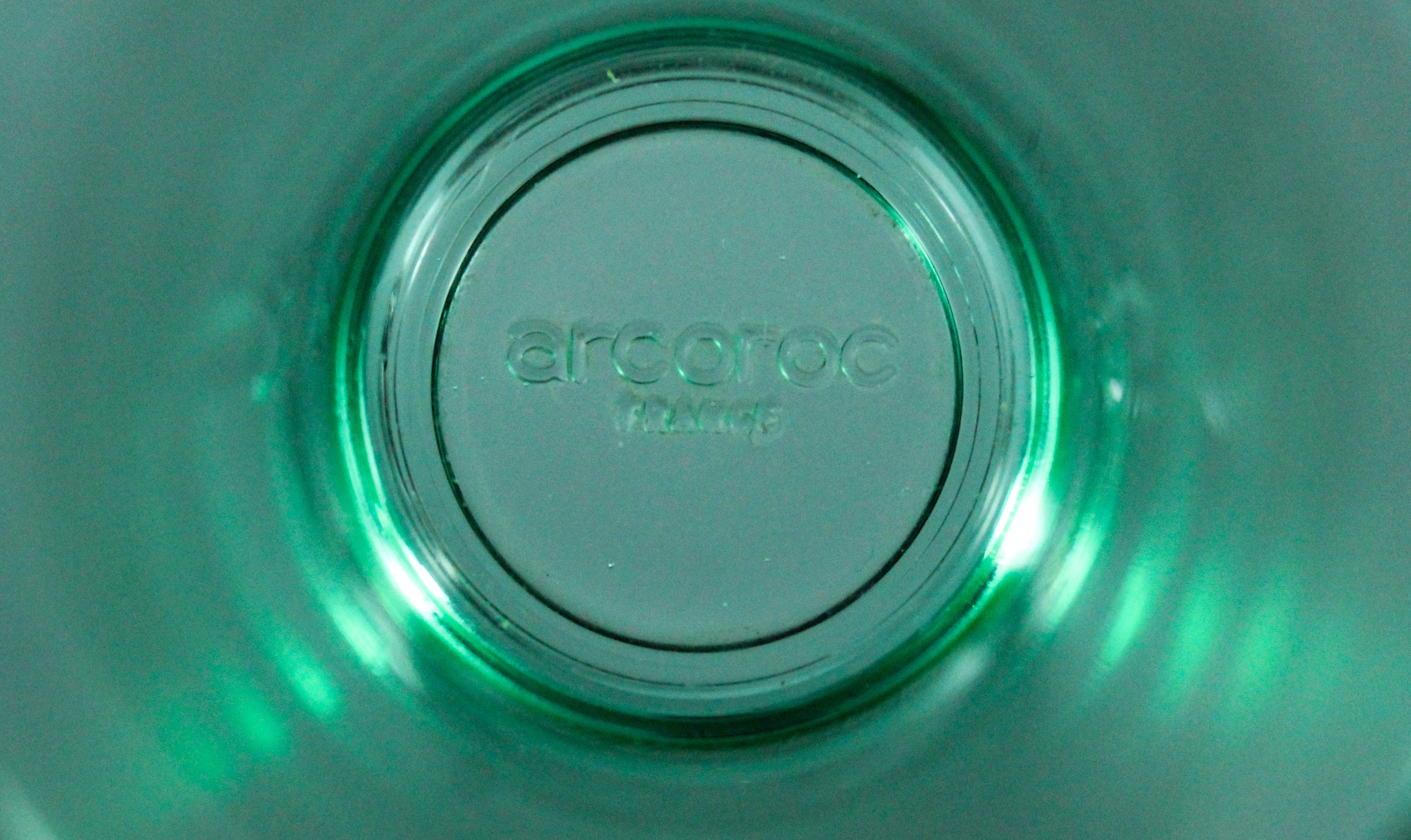6 GLASSES 8 Cl Retro Emerald Green Tempered Glass Arcoroc France 