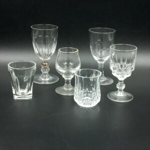 6 mismatched vintage LIQUEUR GLASSES to give a modern touch to your table!