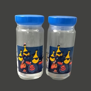 2 Vintage Orangina Glass JARS, Apothecary Jars, 2L