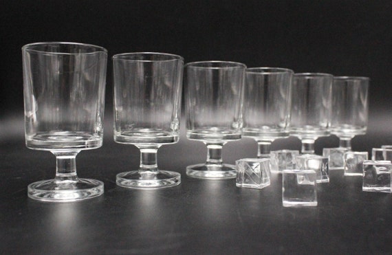 6 Luminarc 4cl stemmed liqueur glasses, Sweden model no. 7, transparent