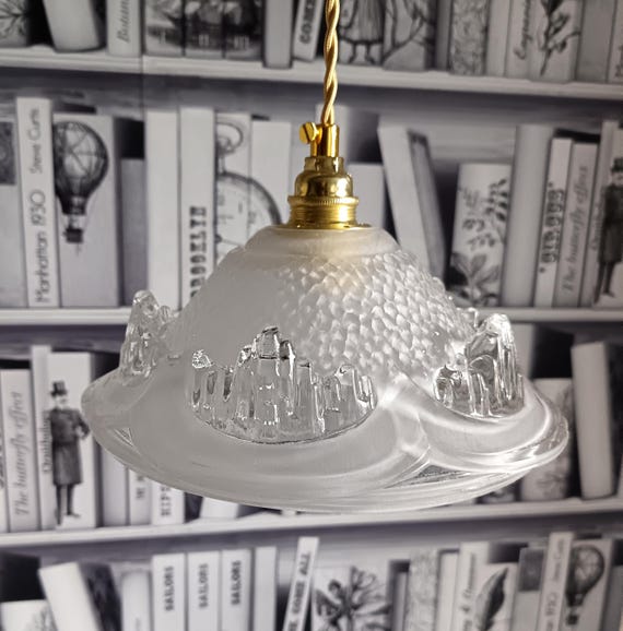 Pair of Art Deco pendant lights by Jean Gaultier, vintage 1930s France, ELSA pendant lights