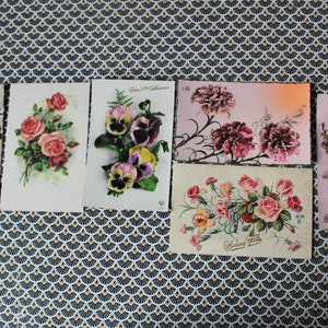 Lot 6 CARTES postales anciennes de fêtes (sainte Catherine, Saint Nicolas...) des années 1950/60, fleurs (CP13)