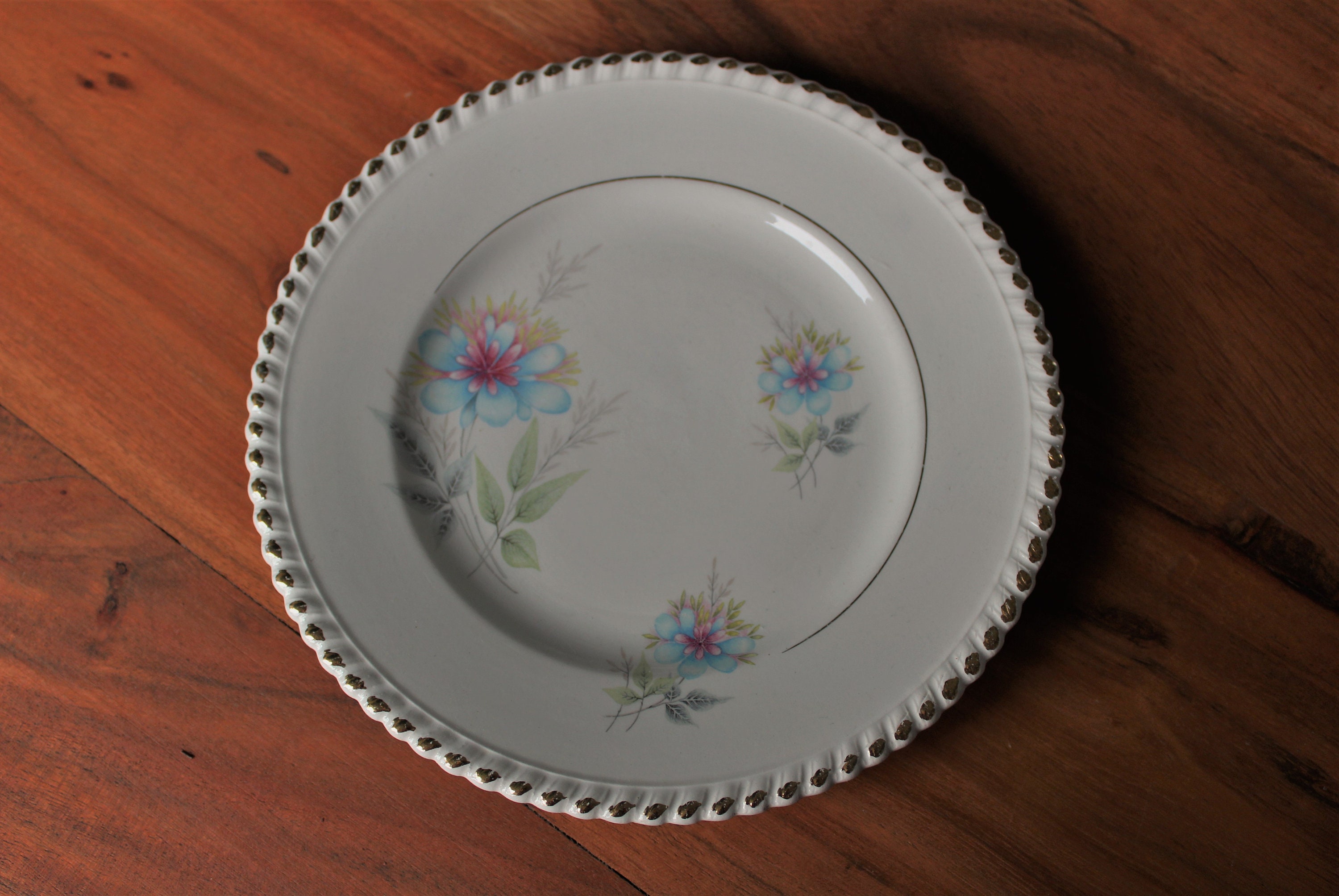 Assiette Décorative Dessert Porcelaine Motif Fleurs Pastel