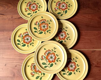 6 ASSIETTES plates vintage décor gibier, Porcelaine de