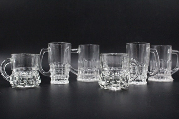 6 MINI CHOPES vintage France, liquor glasses Reims France Crisal Portugal