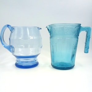 Vintage blue glass CARAFE France