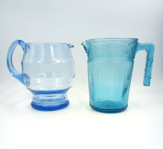 Vintage blue glass CARAFE France
