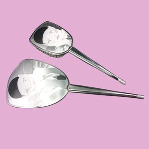 Pierrot dressing table set, hairbrush and hand mirror