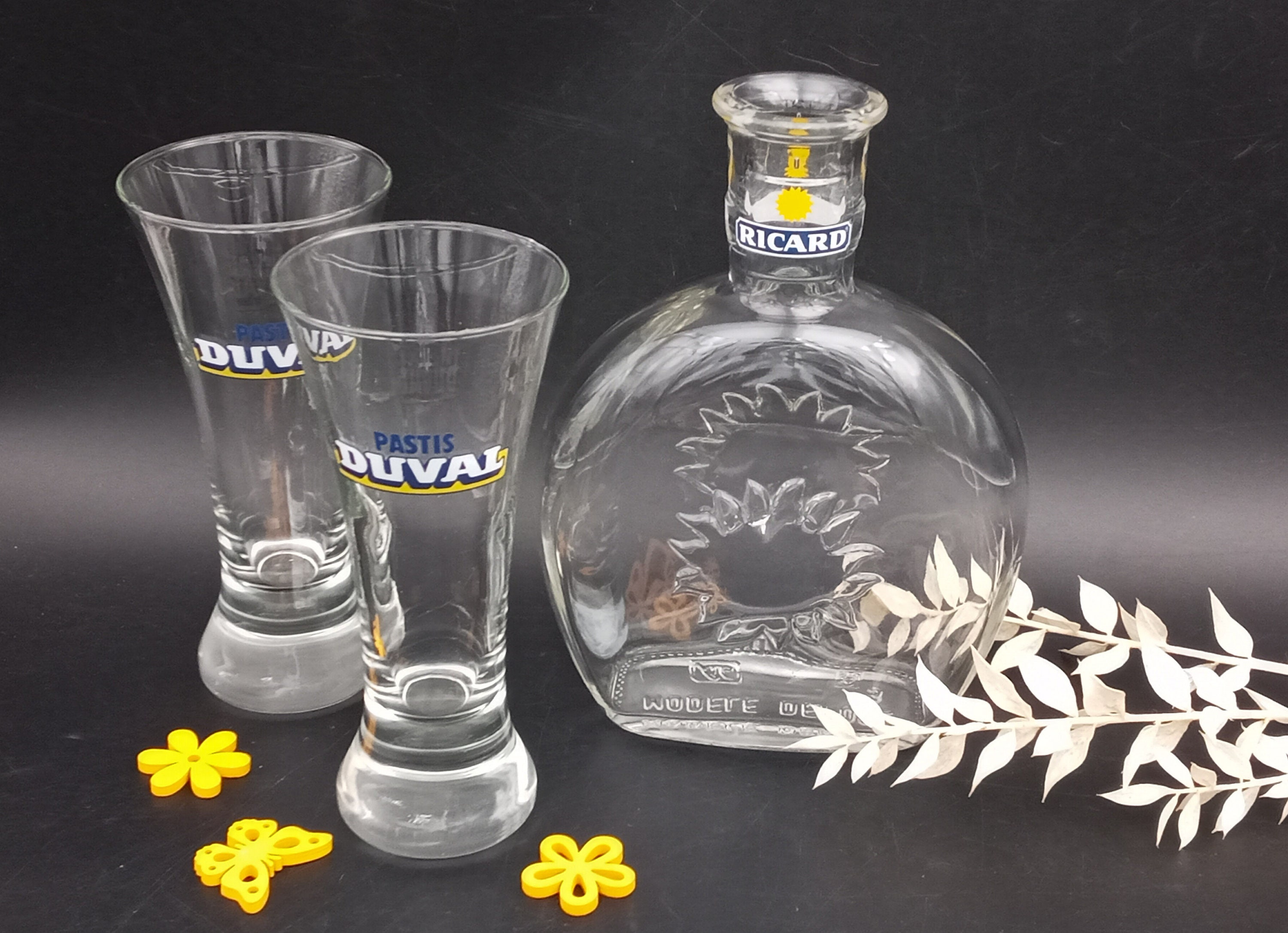 Set of 3 RICARD Carafe Pieces and 2 DUVAL Glasses -  Sweden