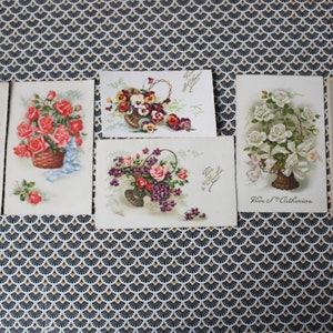 Lot 6 CARTES postales anciennes de fêtes (sainte Catherine, Saint Nicolas...) des années 1950/60, fleurs (CP12)