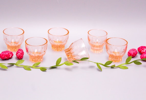 6 vintage Rosaline liqueur GLASSES from the 1950s, set of 6 or 12
