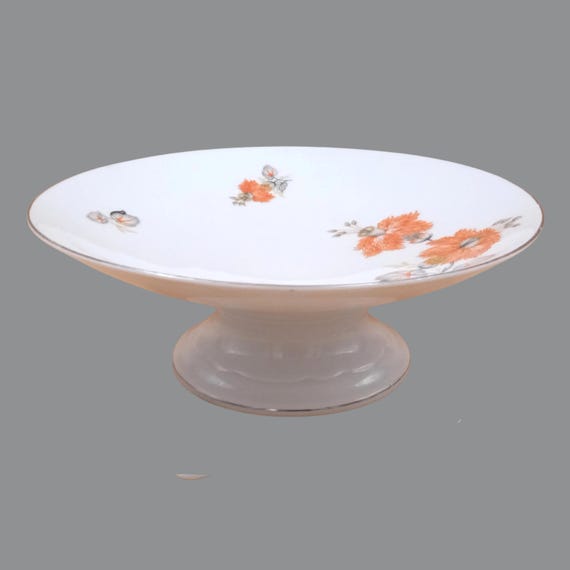 Porcelain CUP on foot, shabby white compote dish, vintage display, empty pocket
