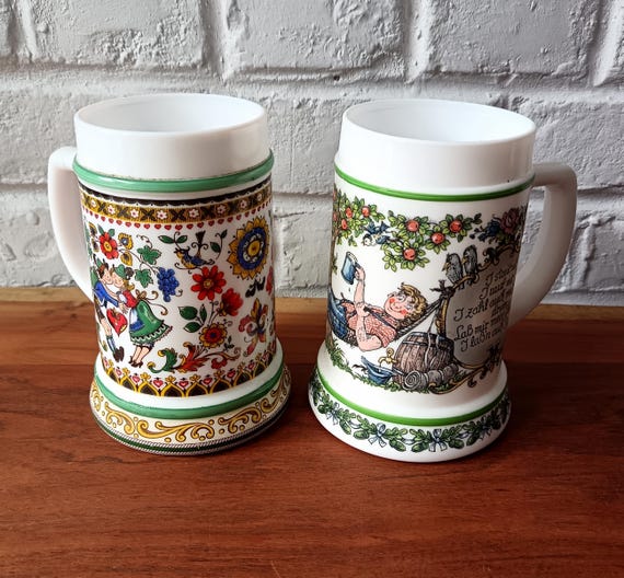 Vintage German opaline beer mug