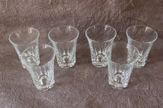 Antique tulip-shaped liqueur glasses from the early 20th century