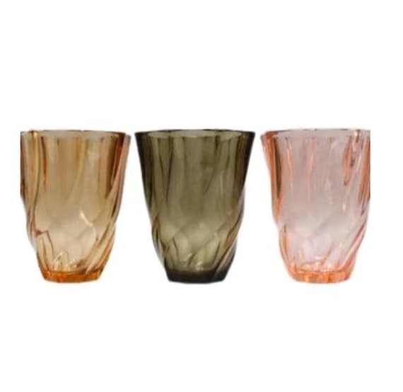 VASE Twisted Style in Smoked Glass, LEVER, 3 colors to choose from