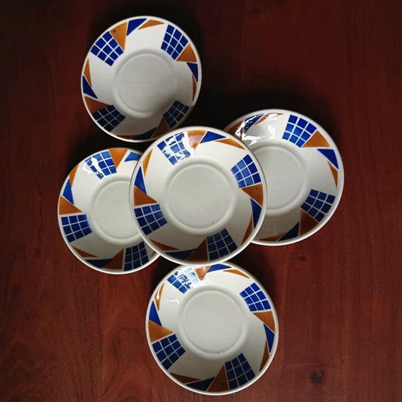 5 vintage Badonvillers bowls 1950 CONGO pattern