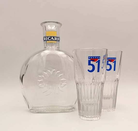 RICARD CARAFE with 2 pastis glasses 51