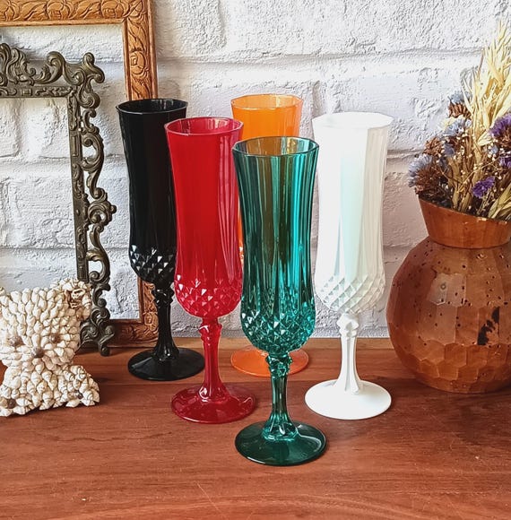 5 FLUTES LONGCHAMP Follies 12 cl Cristal d’Arques France