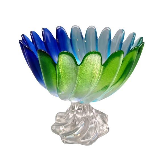 Glass cup, swirl effect foot Walther Liebenstern, Germany