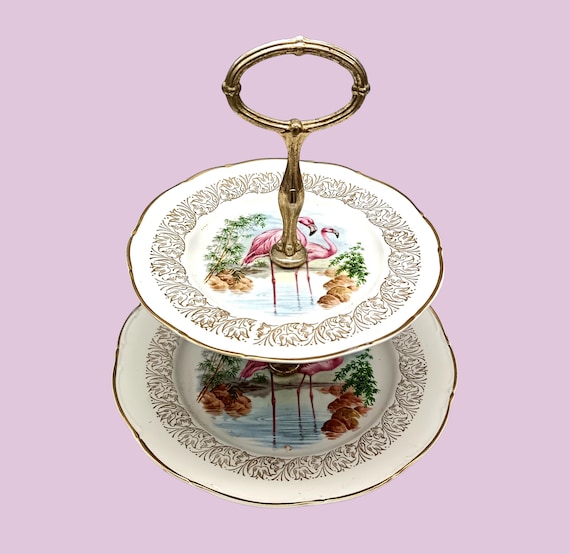 SERVITOR/DISPLAY 2 tiers in vintage porcelain France