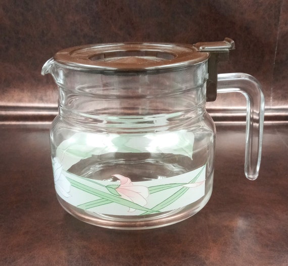 Vintage luminarc pastel coffee jug / coffee pot, universal, Palluy pattern