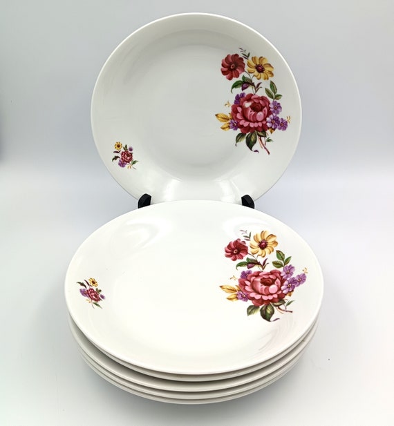 6 DEEP PLATES white porcelain Winterling Marktleuthen Bavaria Germany