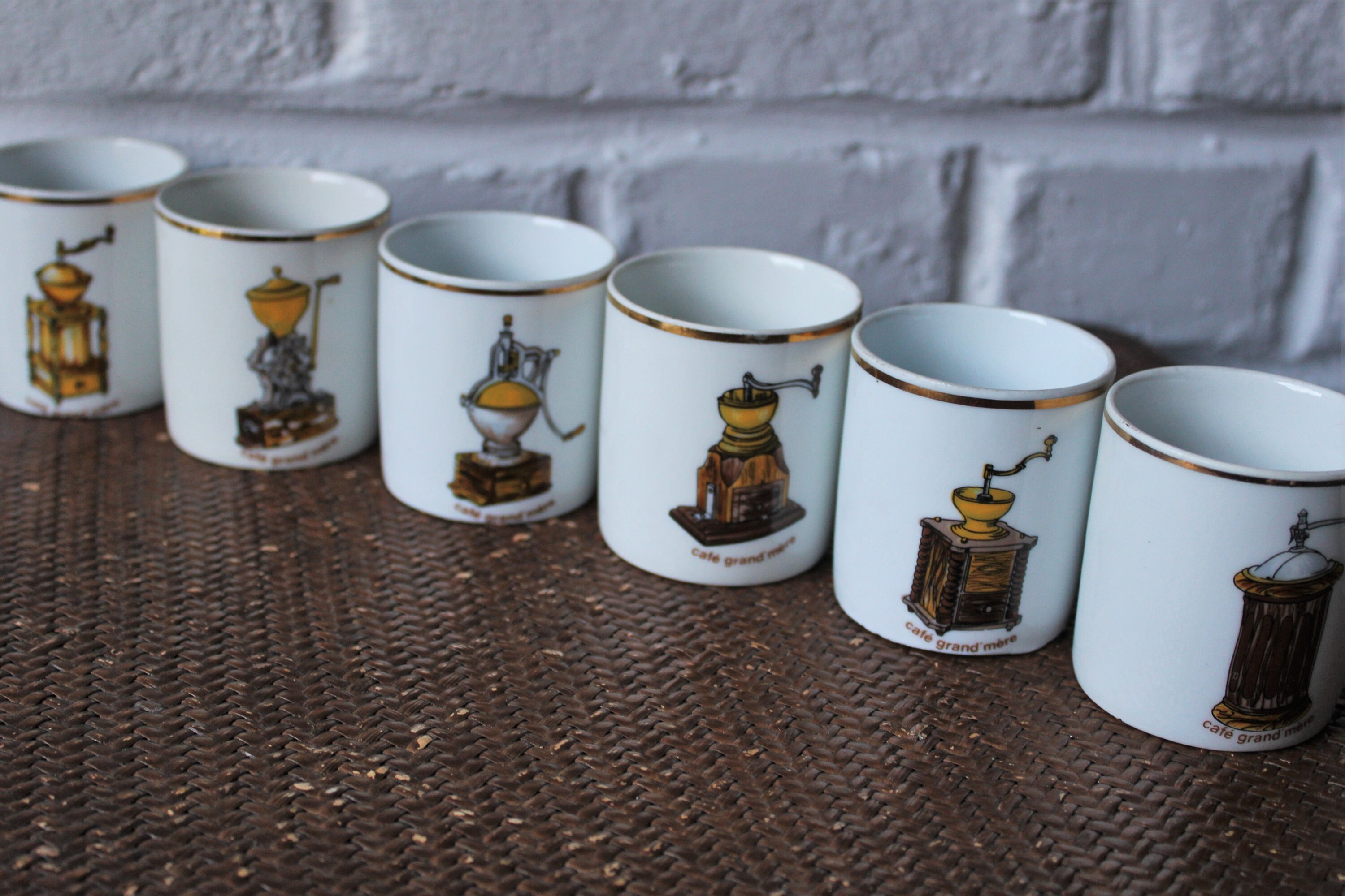 Ensemble 6 Tasses en Verre Trempé Arcopal, Motif Anémone Rouge, Vintage Français