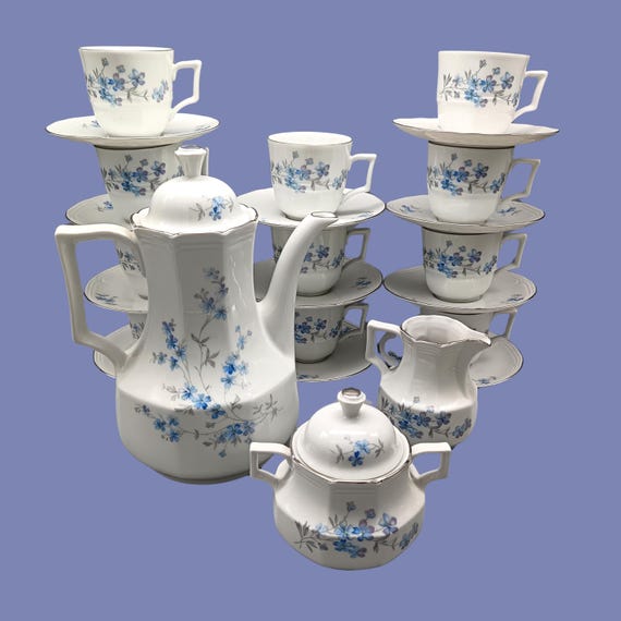 White porcelain coffee service Bareuther Waldassen Bavaria Germany