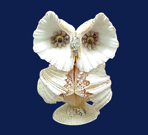 Vintage shell FIGURINES, beach art, kitsch