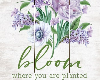 Wall Decor - Bloom where You are Planted Pallet Art