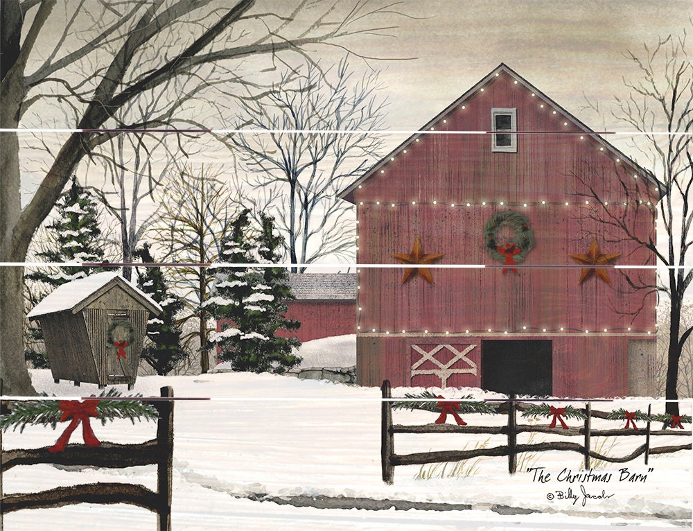 Wall Decor the Christmas Barn Pallet Art - Etsy
