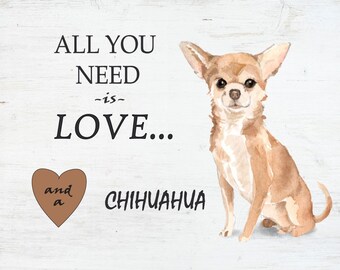 Chihuahua "Love and Dog" Pallet Wall Art