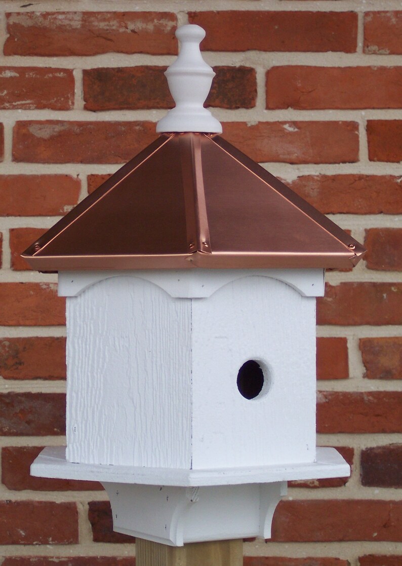 Amish Copper Top Double Bluebird House
