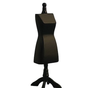Dolls House Mannequin Tailors Dressmakers Dummy Female Dress Form Black Wood