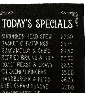 Domek dla lalek Halloween Restauracja Specjalne Menu Jedzenie 1:12 Kawiarnia Jadalnia Akcesorium