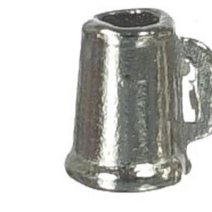 Dolls House Miniature 1:12 Scale Pub Bar Accessory 2 Pewter Beer Tankards Mugs